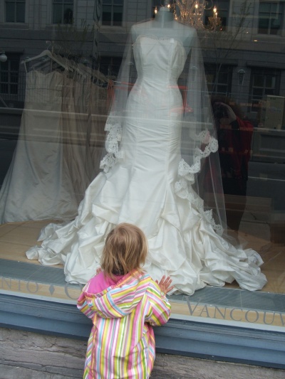 She doesn't know it's a wedding dress She's not dreaming of her future